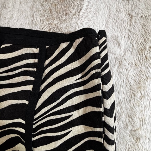 J.Crew Linen Zebra Print Skirt Size 10 - Picture 4 of 8